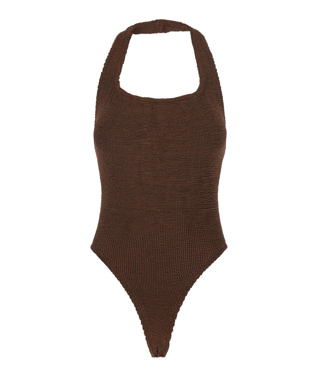 HUNZA G Коричневый полиамидовый купальник, фото 1