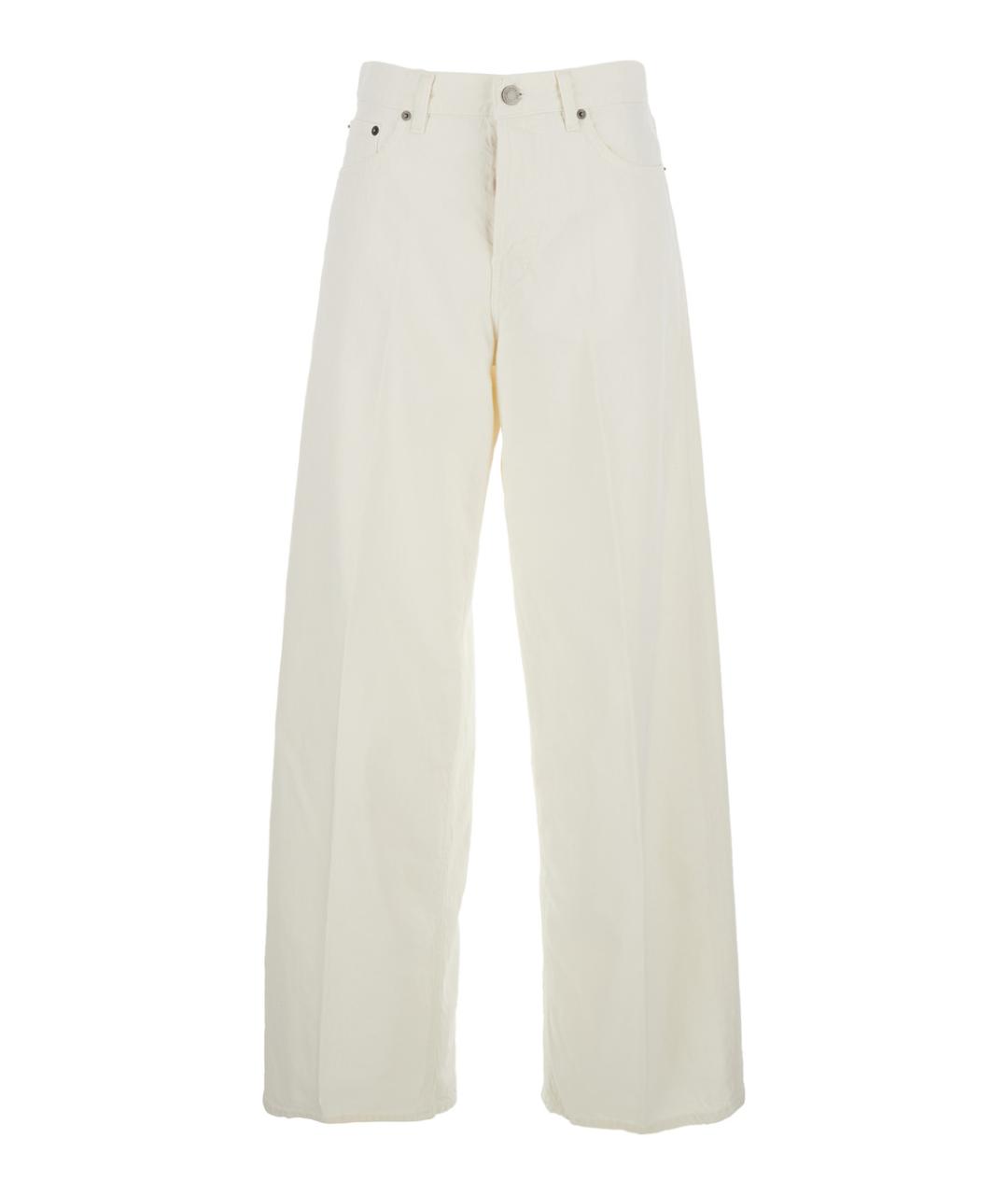 HAIKURE Белые хлопковые прямые джинсы, фото 1