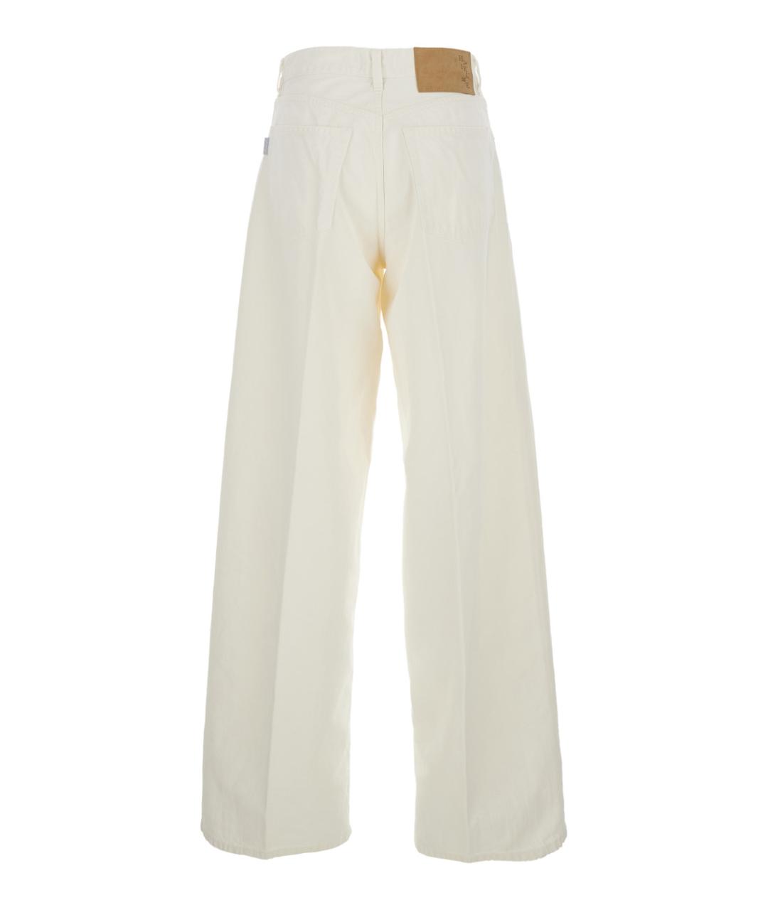 HAIKURE Белые хлопковые прямые джинсы, фото 2