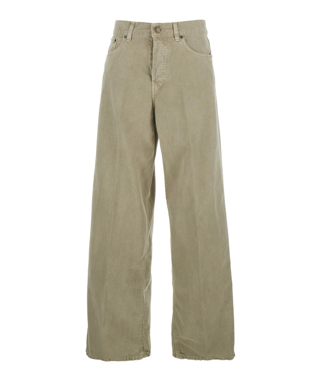 HAIKURE Хаки хлопковые прямые джинсы, фото 1