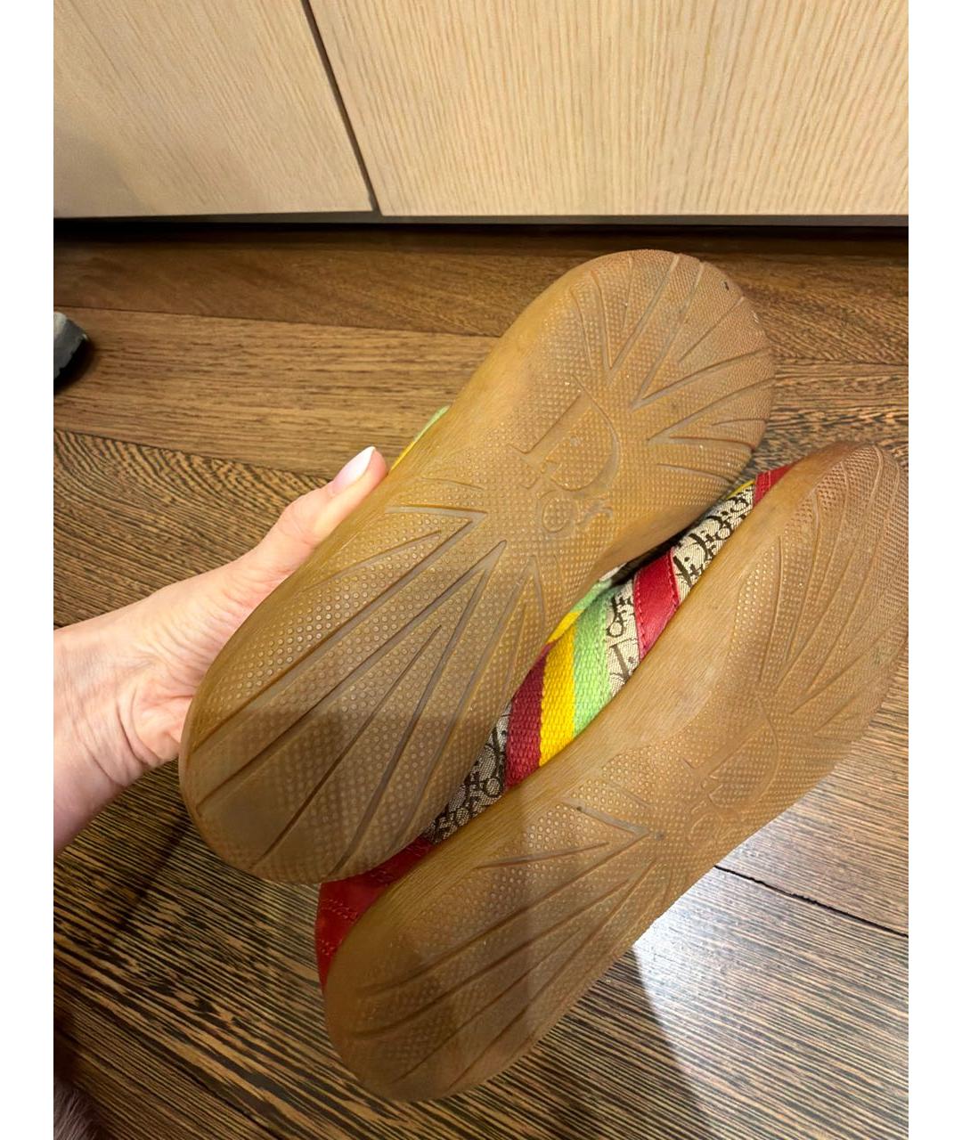 CHRISTIAN DIOR Красные кожаные кеды, фото 4