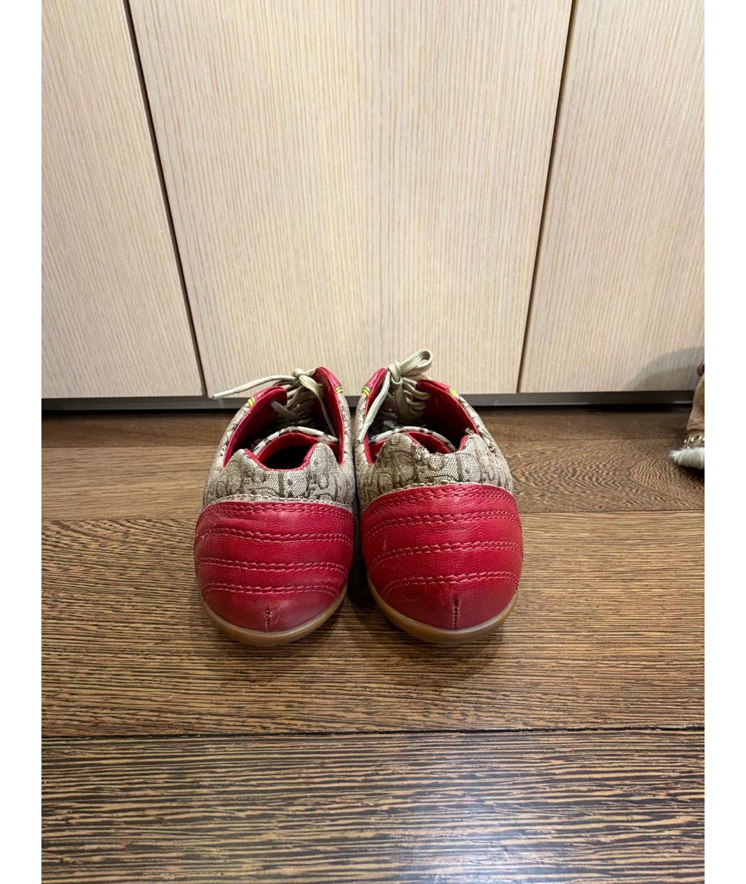 CHRISTIAN DIOR Красные кожаные кеды, фото 3
