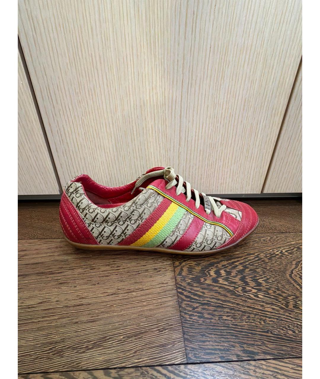 CHRISTIAN DIOR Красные кожаные кеды, фото 5