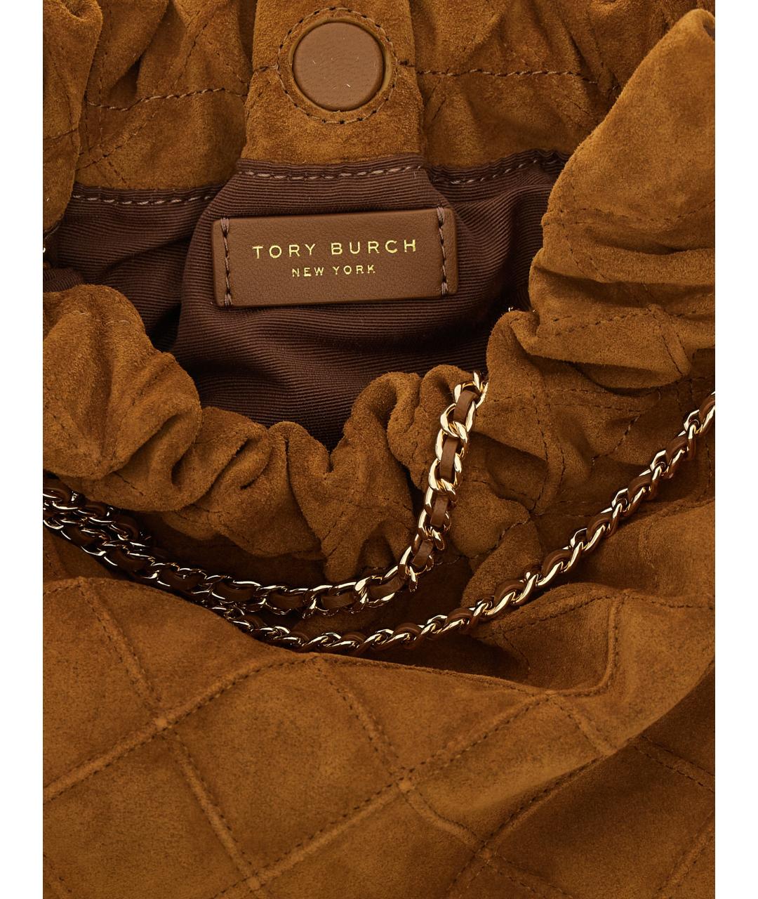 TORY BURCH Коричневая кожаная сумка тоут, фото 4