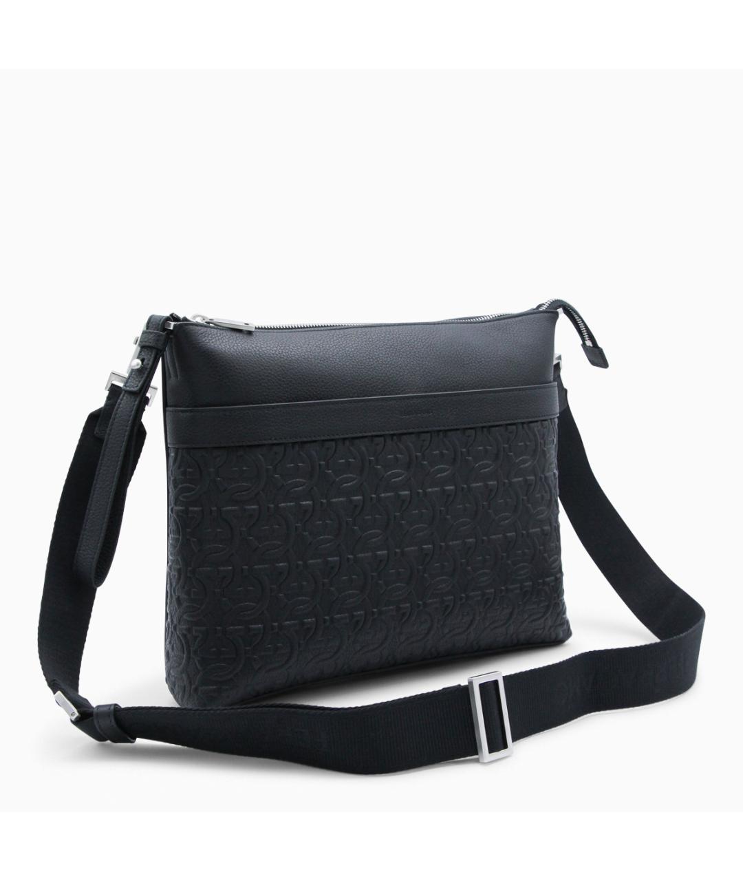 FERRAGAMO Черная кожаная сумка на плечо, фото 2