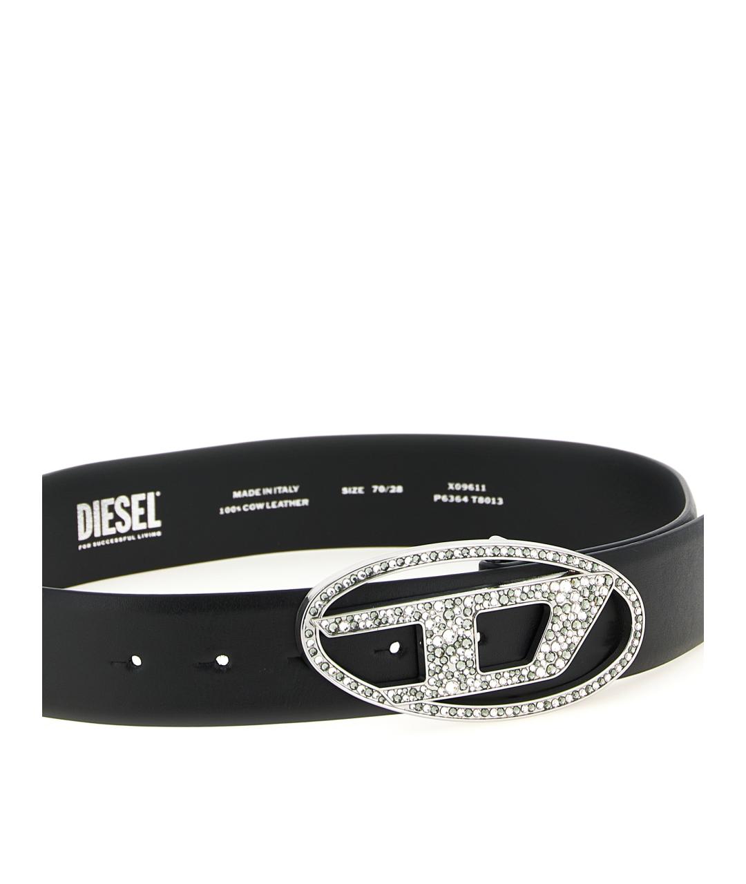 DIESEL Черный кожаный ремень, фото 2