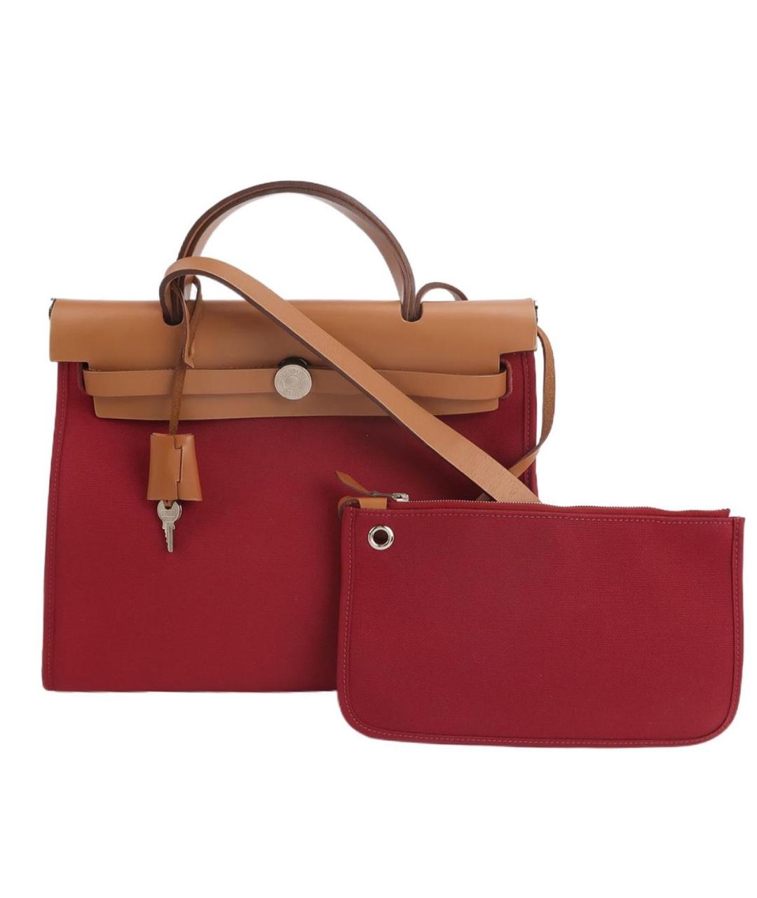 HERMES Бордовая кожаная сумка с короткими ручками, фото 2
