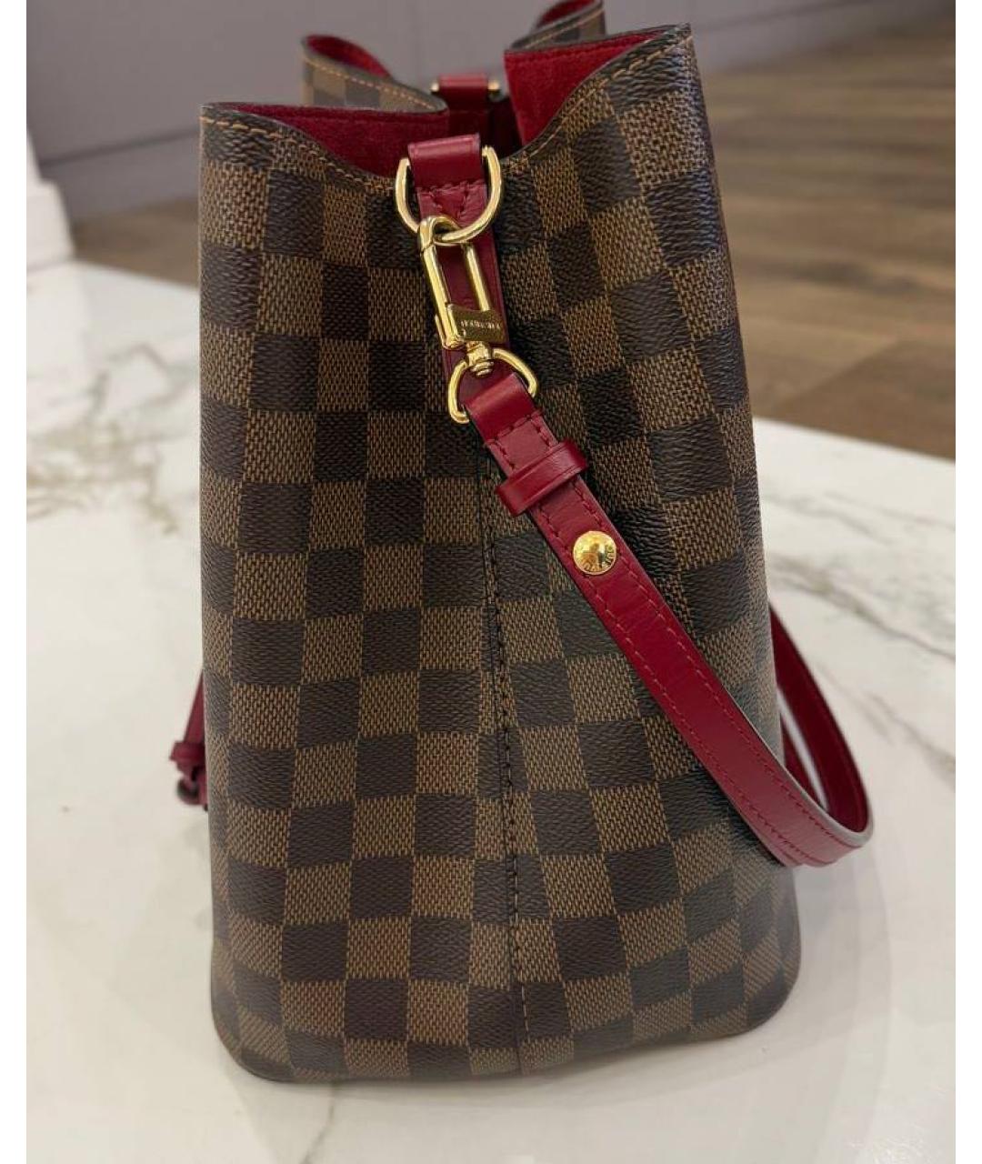 LOUIS VUITTON Коричневая кожаная сумка тоут, фото 6