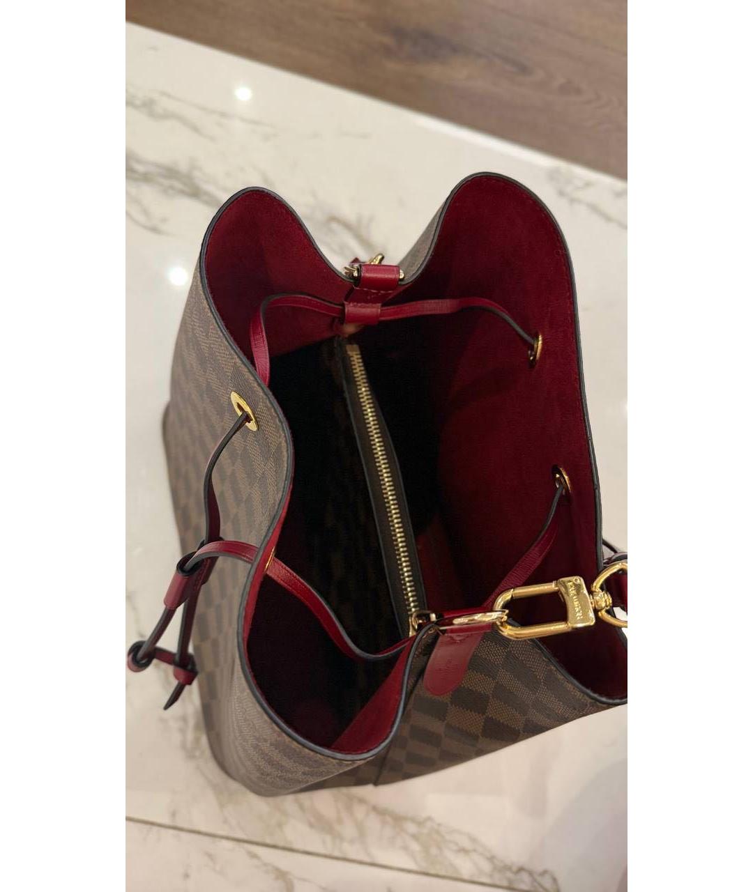 LOUIS VUITTON Коричневая кожаная сумка тоут, фото 5