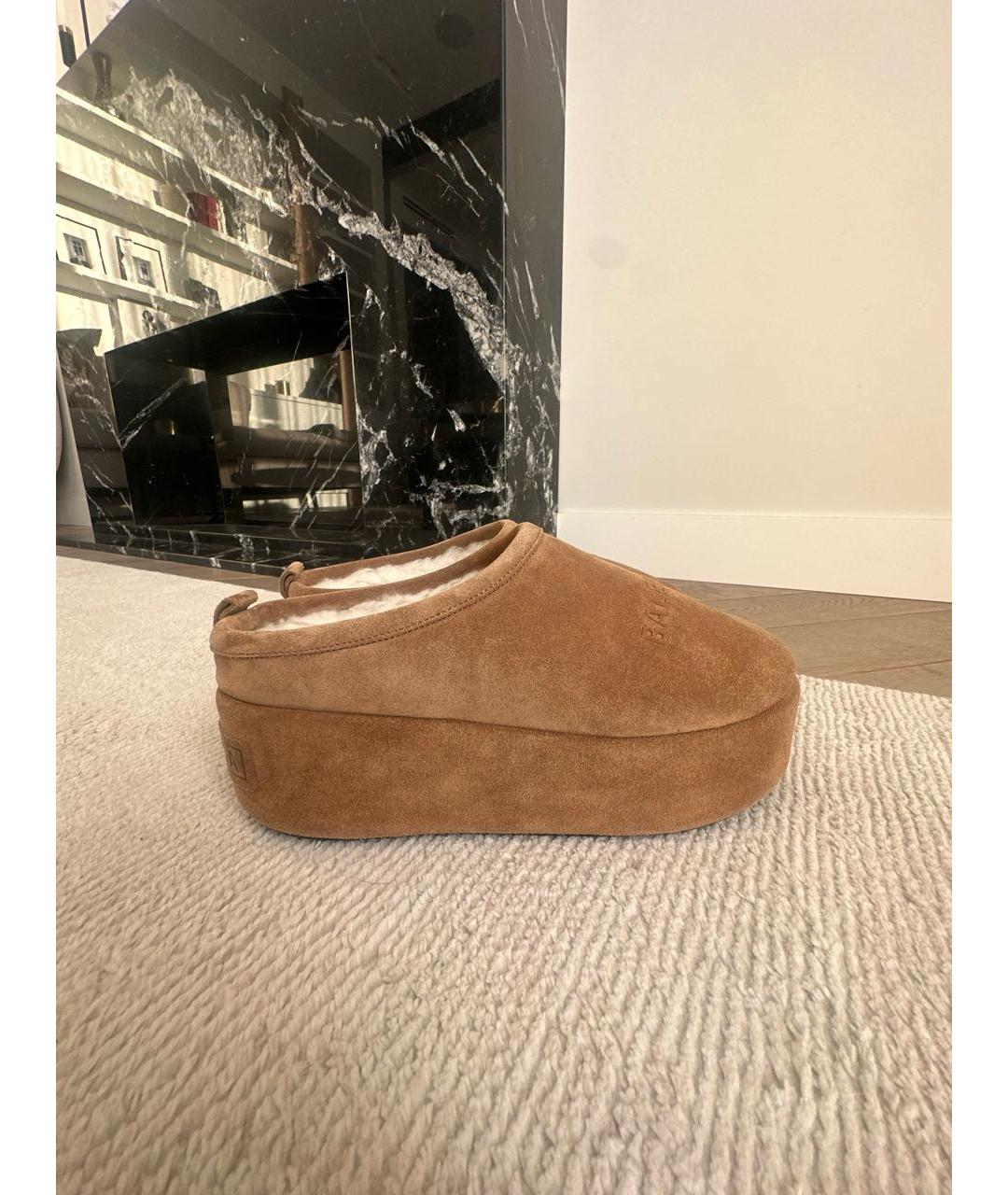 BALENCIAGA Коричневые замшевые ботинки, фото 9