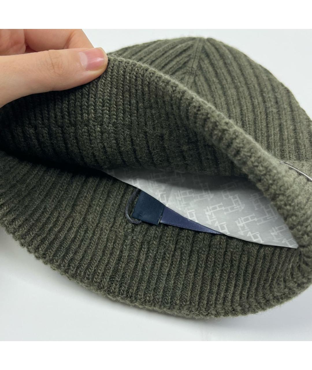 HERNO Хаки шерстяная шапка, фото 2