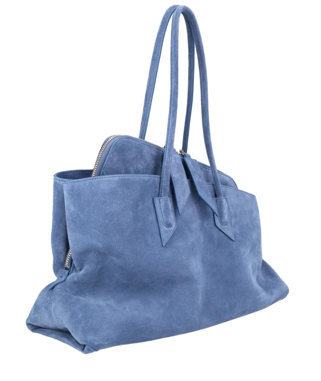 THE ATTICO Синяя кожаная сумка тоут, фото 3