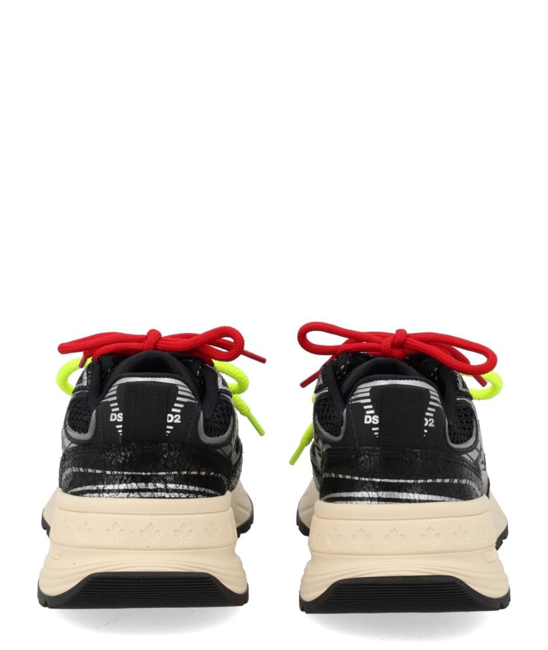 DSQUARED2 Черные синтетические низкие кроссовки / кеды, фото 4