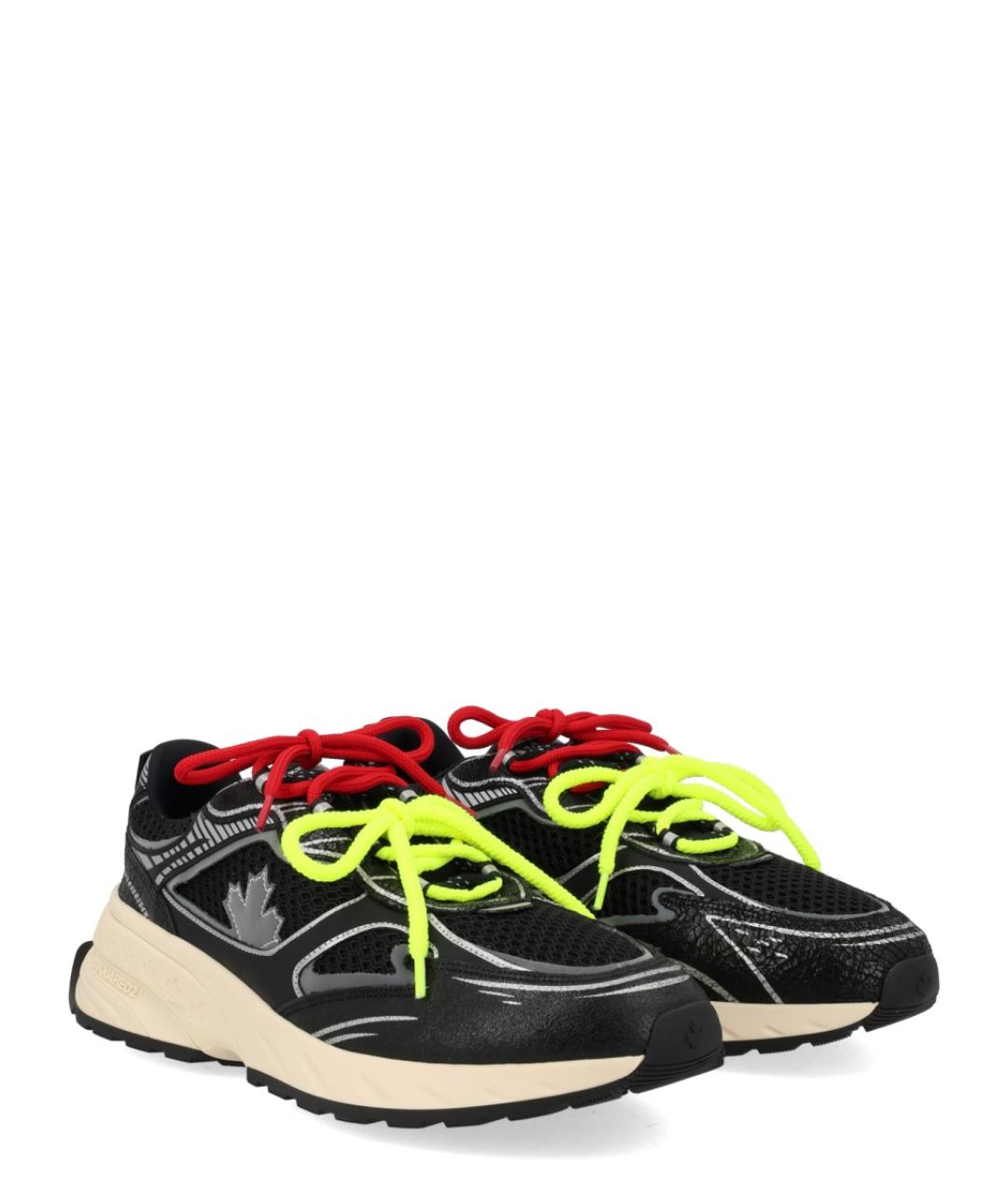 DSQUARED2 Черные синтетические низкие кроссовки / кеды, фото 2