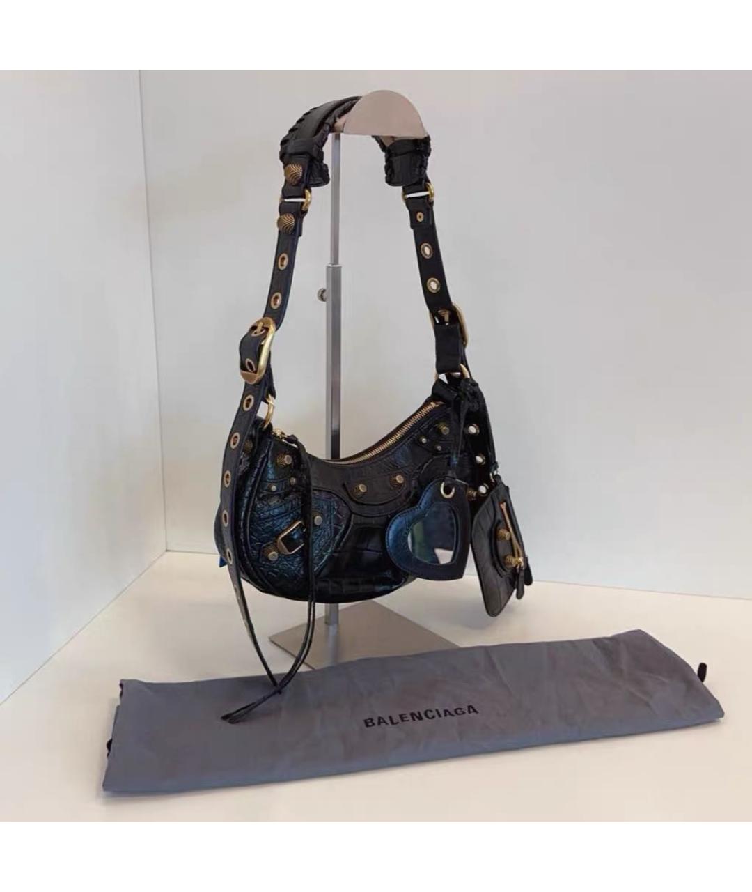 BALENCIAGA Черная кожаная сумка через плечо, фото 3