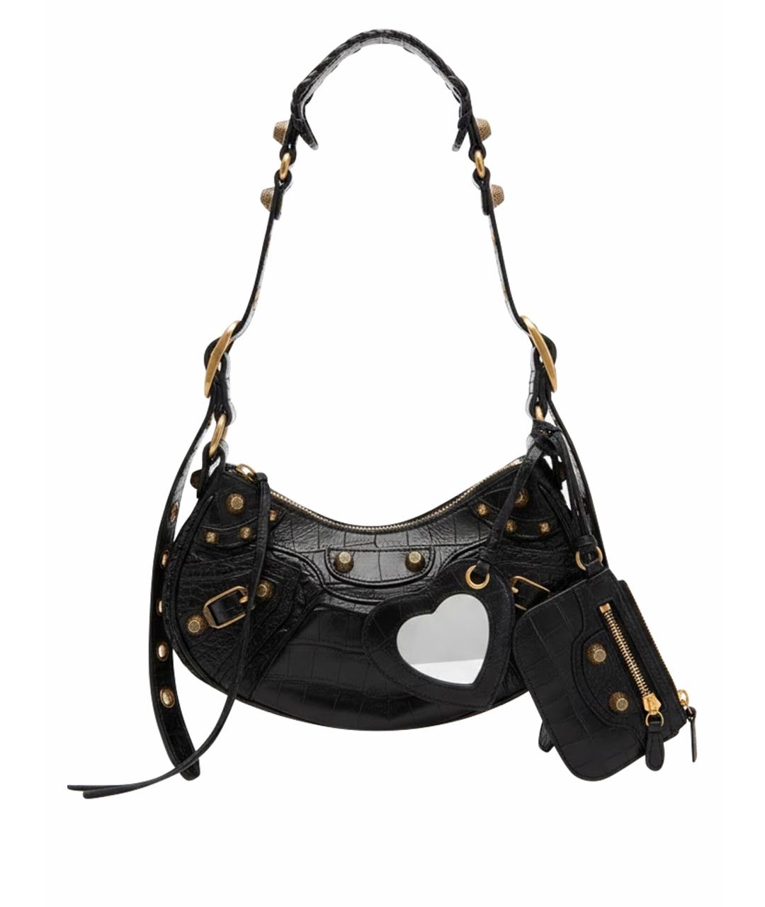 BALENCIAGA Черная кожаная сумка через плечо, фото 1