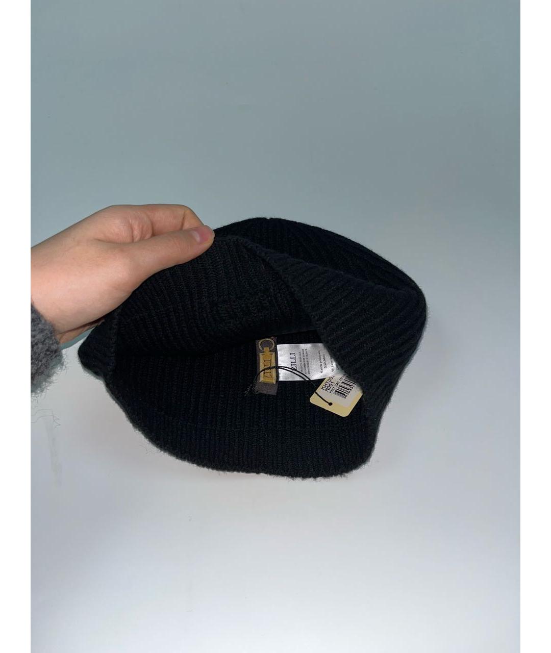 ZILLI Черная шерстяная шапка, фото 2