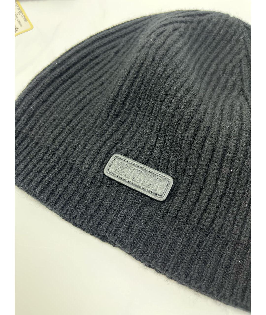 ZILLI Черная шерстяная шапка, фото 3
