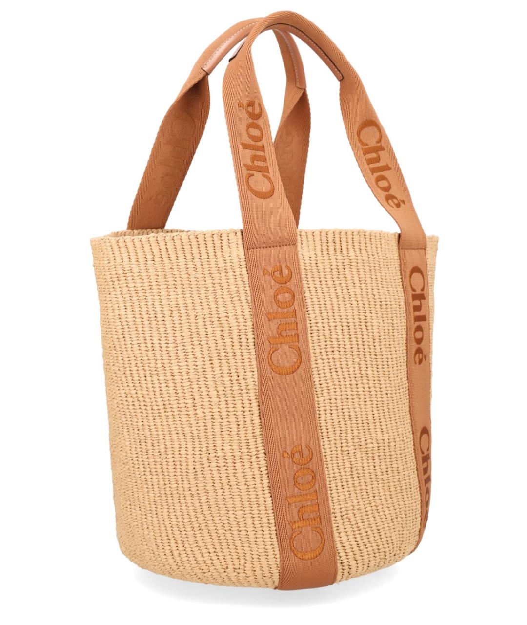 CHLOE Бежевая пелетеная сумка тоут, фото 3