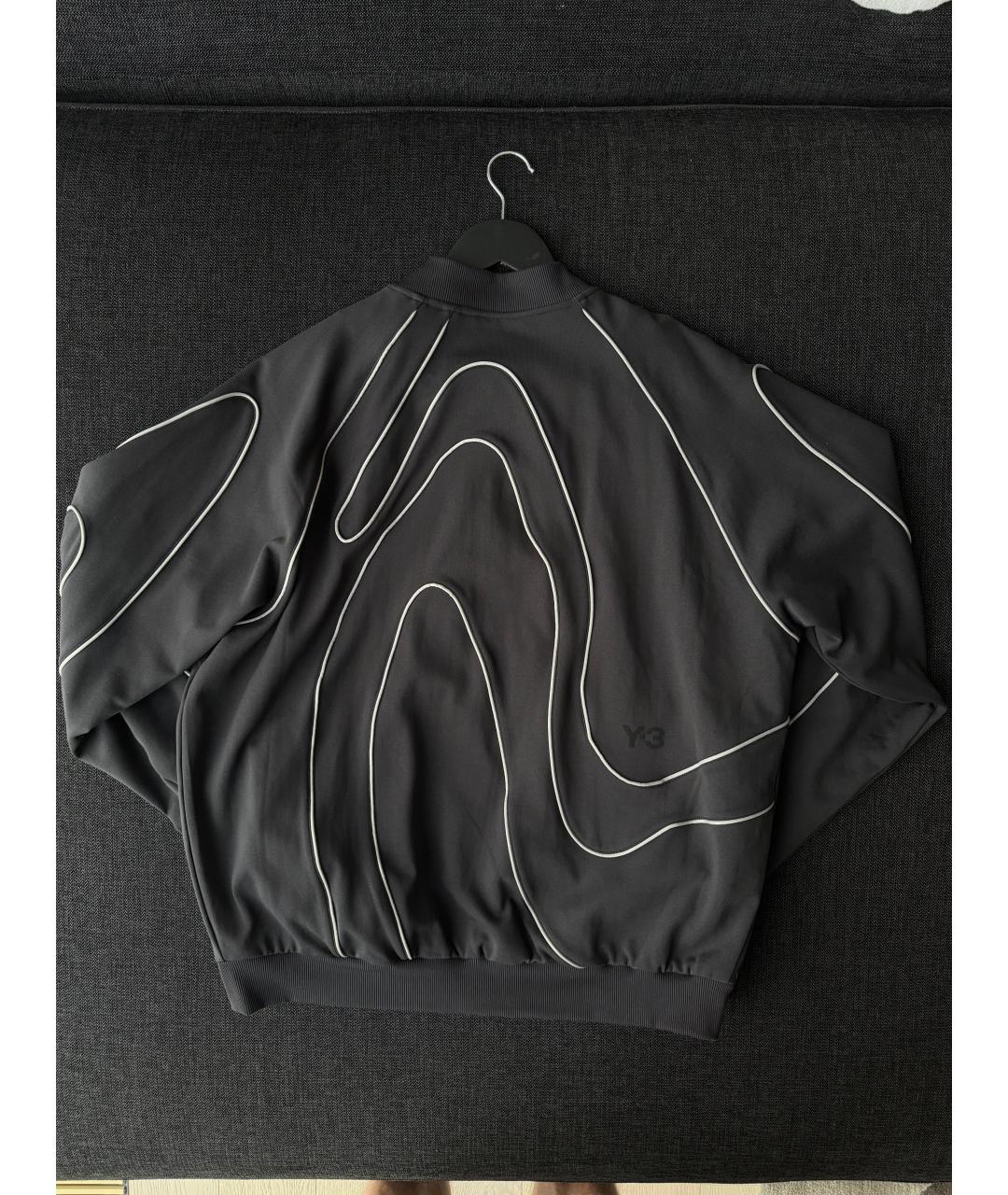 Y-3 Темно-синяя хлопко-эластановая куртка, фото 2