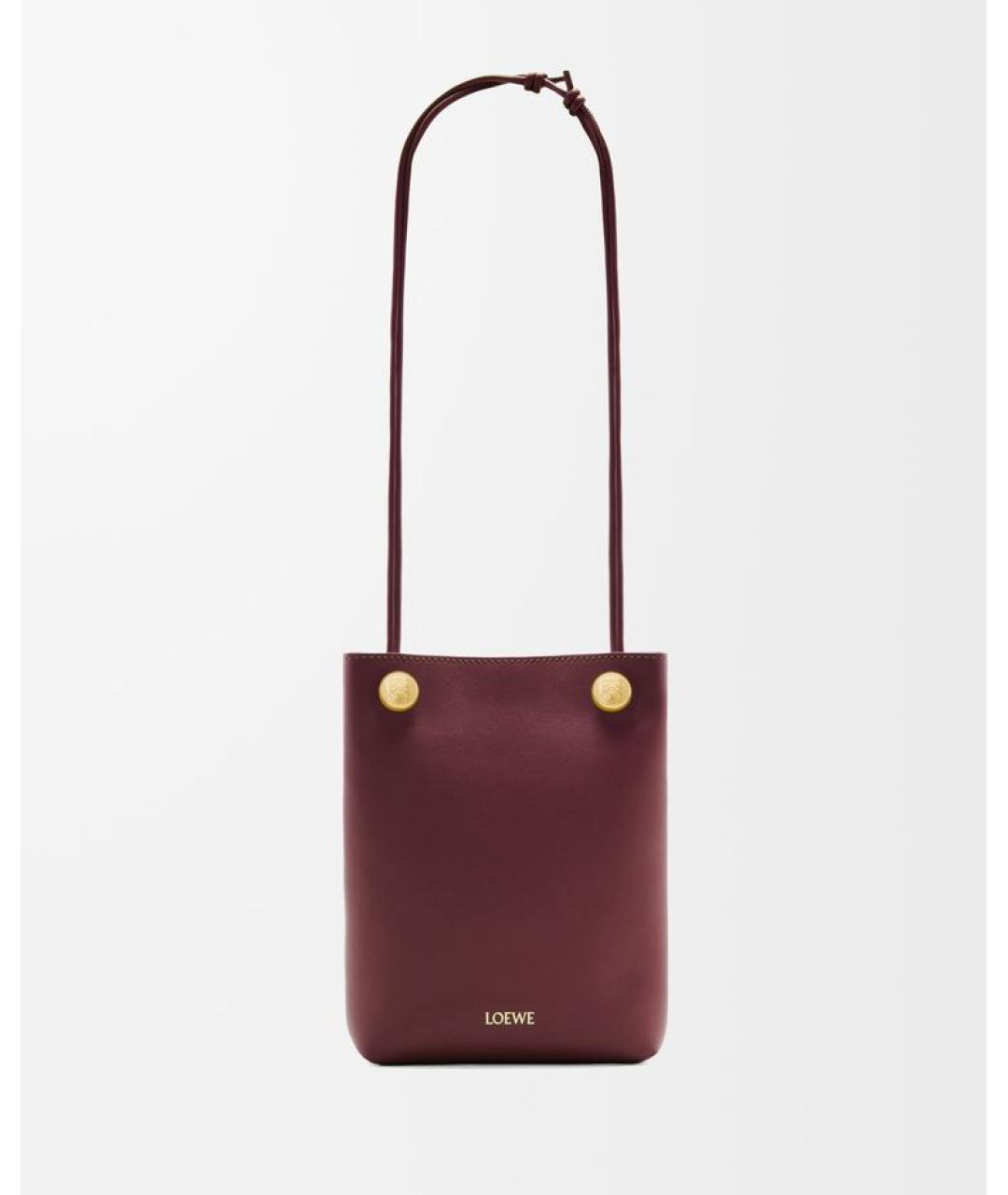LOEWE Бордовая кожаная сумка через плечо, фото 5