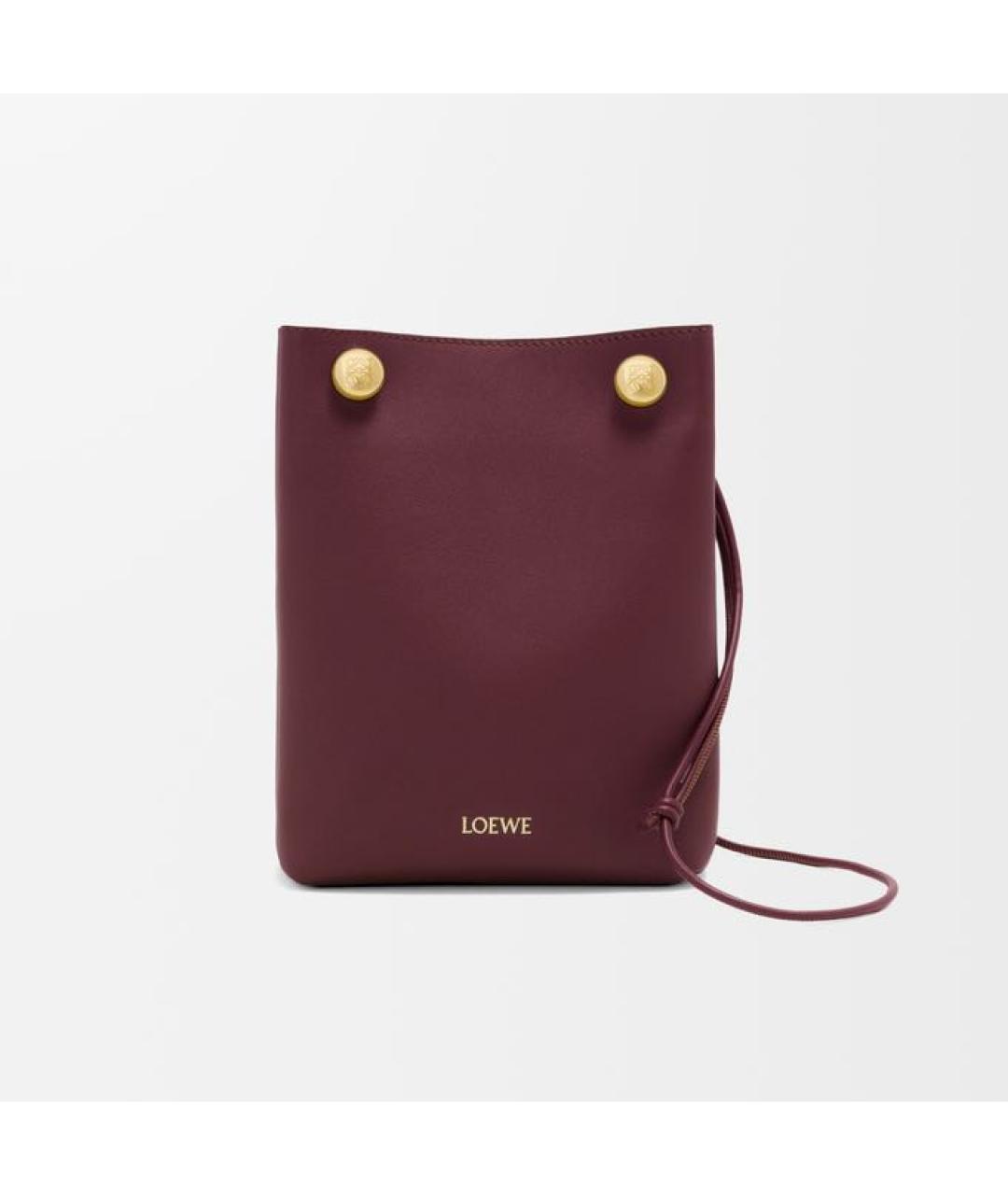 LOEWE Бордовая кожаная сумка через плечо, фото 6