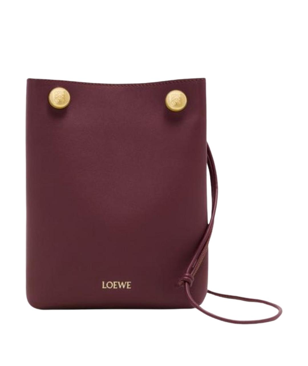 LOEWE Бордовая кожаная сумка через плечо, фото 1
