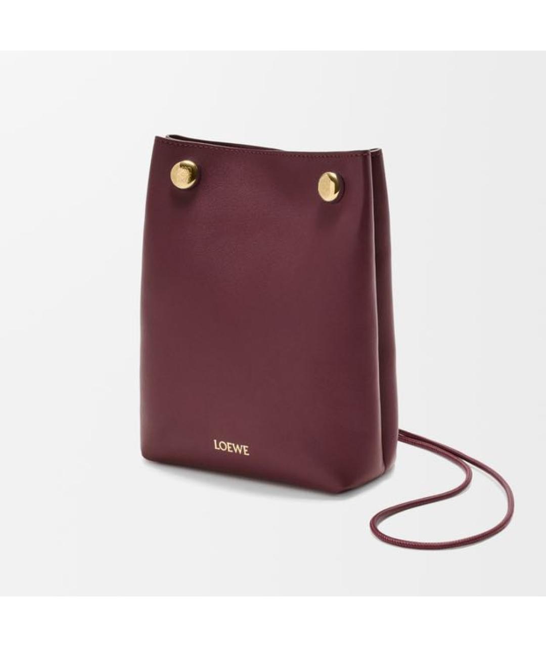 LOEWE Бордовая кожаная сумка через плечо, фото 3