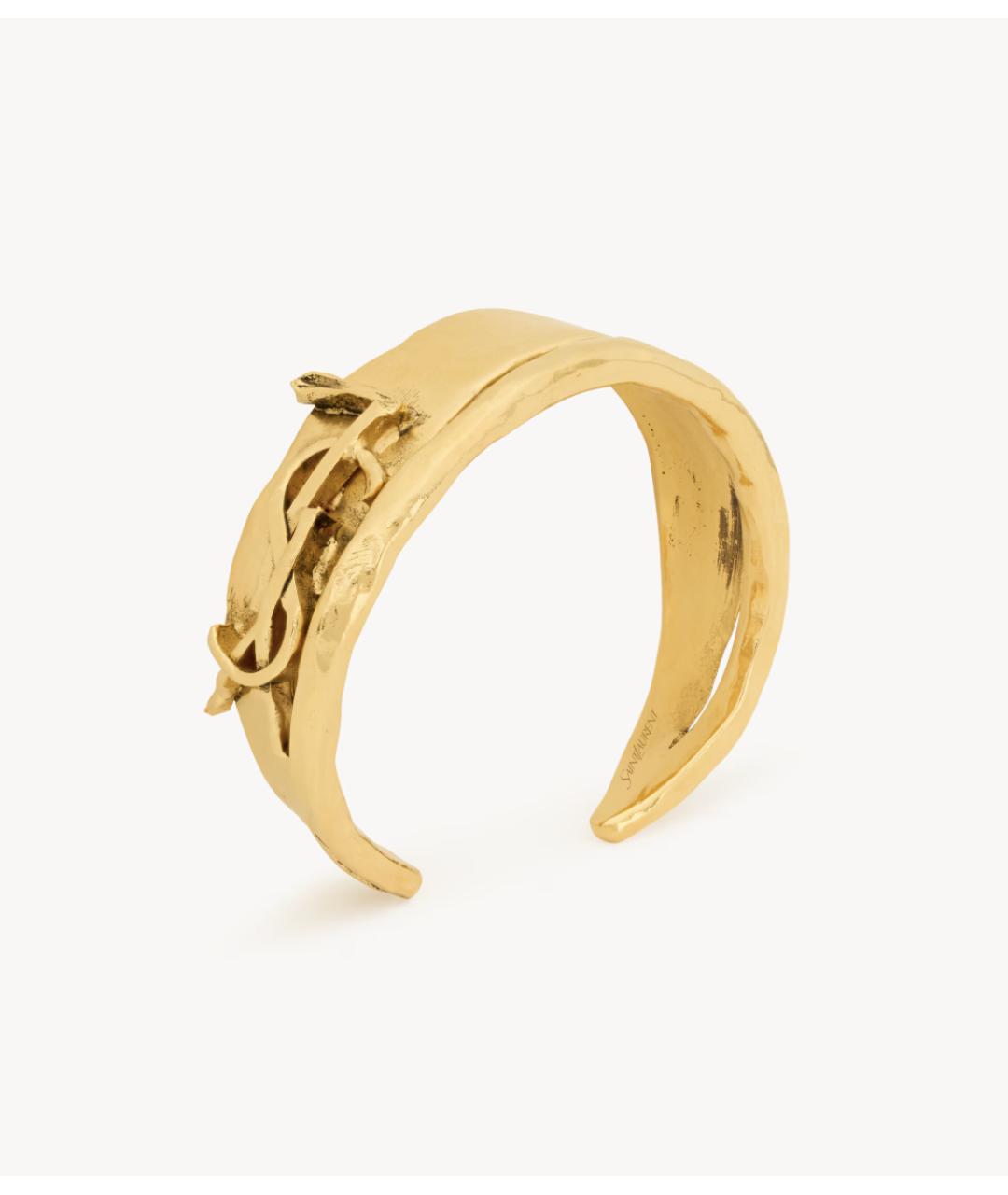 SAINT LAURENT Золотой латунный браслет, фото 5