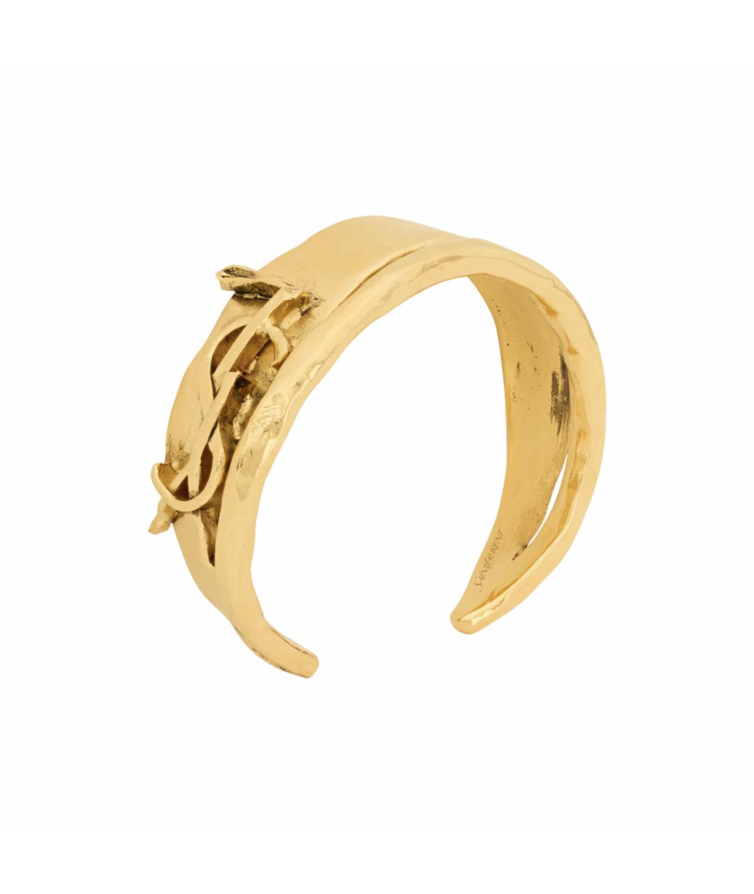 SAINT LAURENT Золотой латунный браслет, фото 1