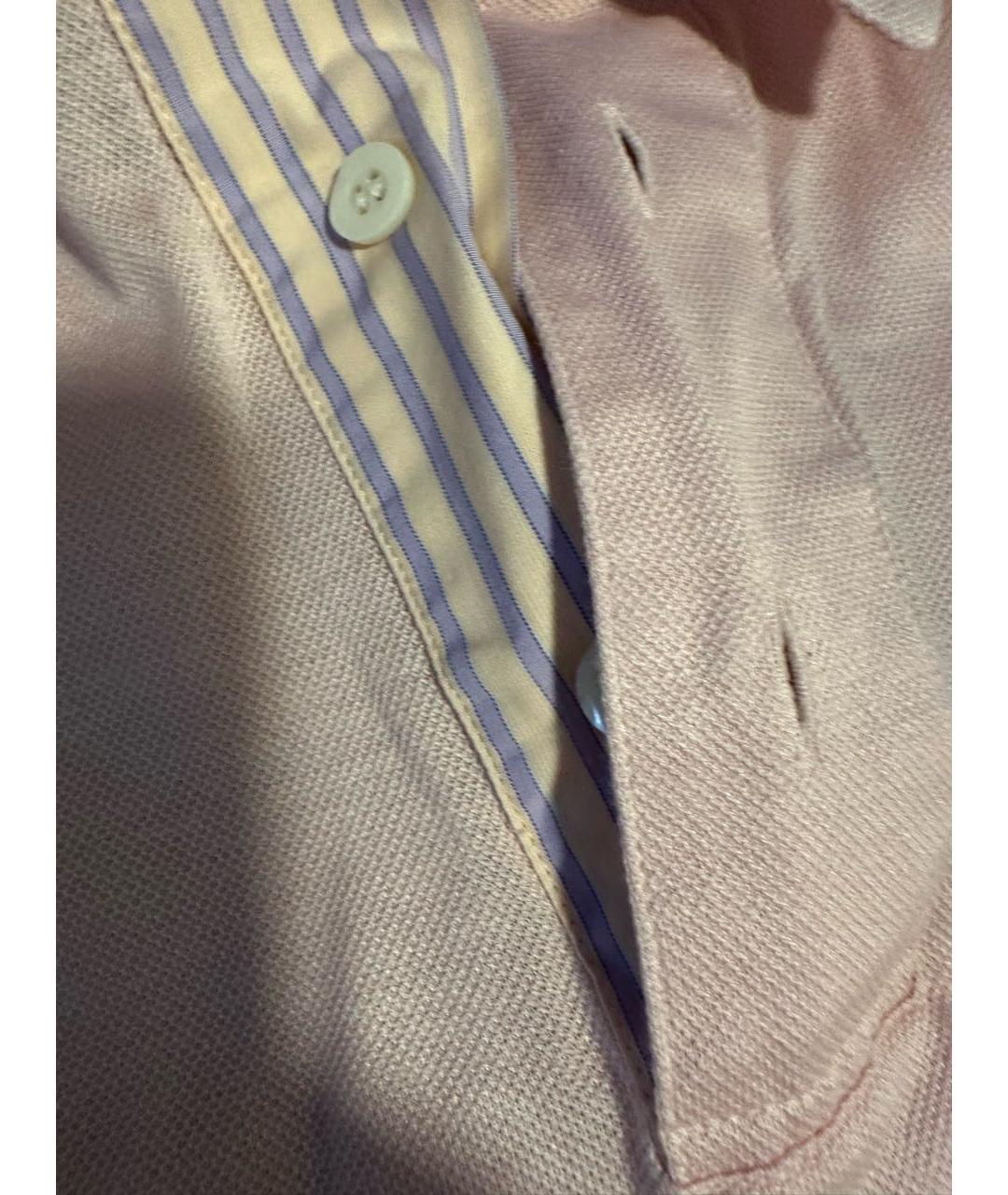 BRIONI Розовое хлопковое поло с коротким рукавом, фото 4