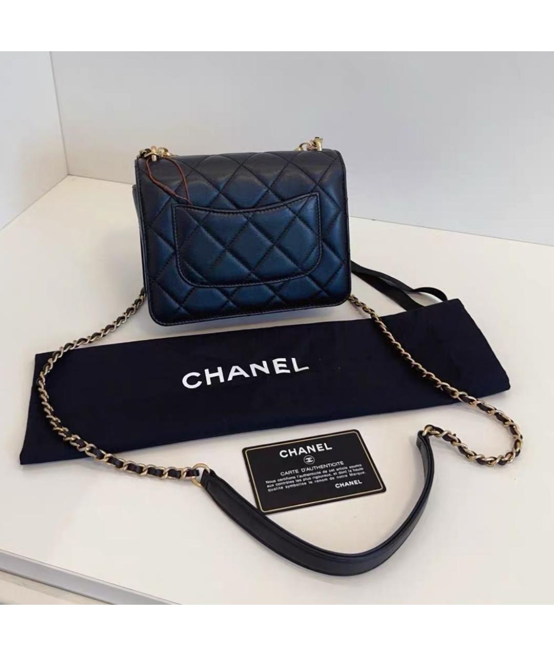 CHANEL Черная кожаная сумка через плечо, фото 4