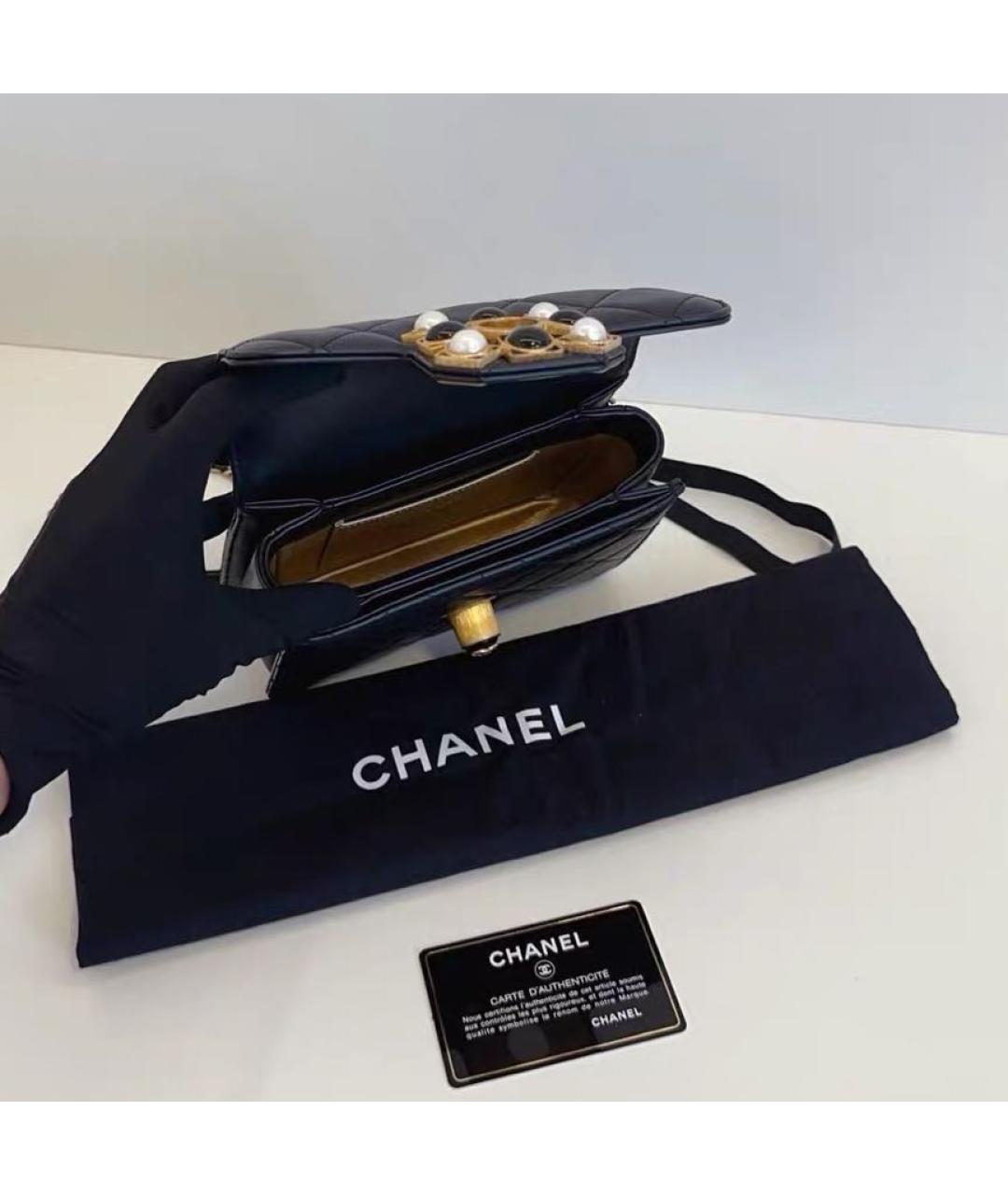 CHANEL Черная кожаная сумка через плечо, фото 8