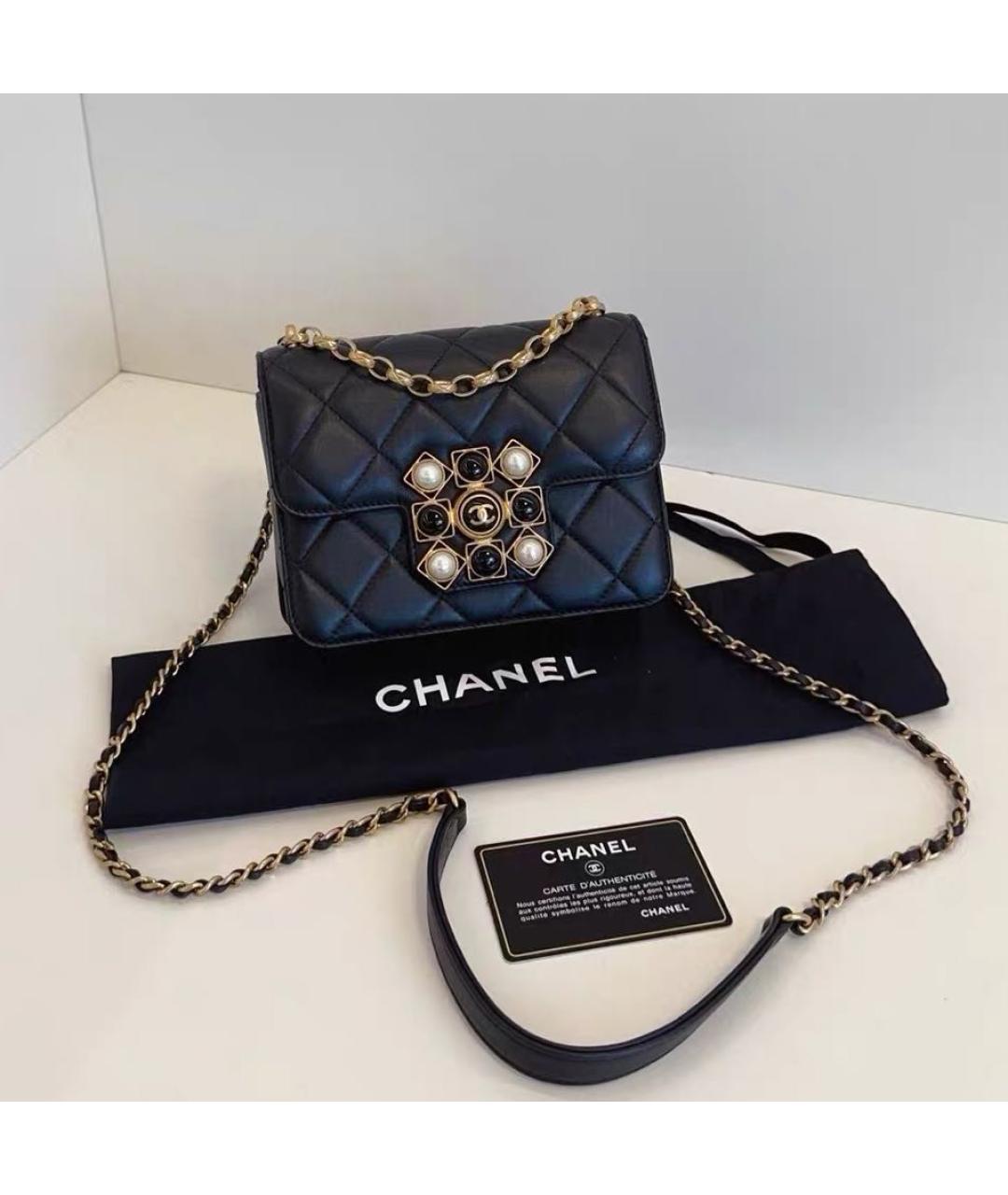 CHANEL Черная кожаная сумка через плечо, фото 9