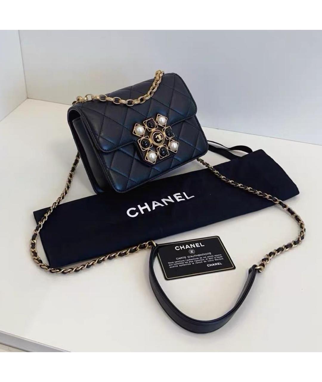 CHANEL Черная кожаная сумка через плечо, фото 2