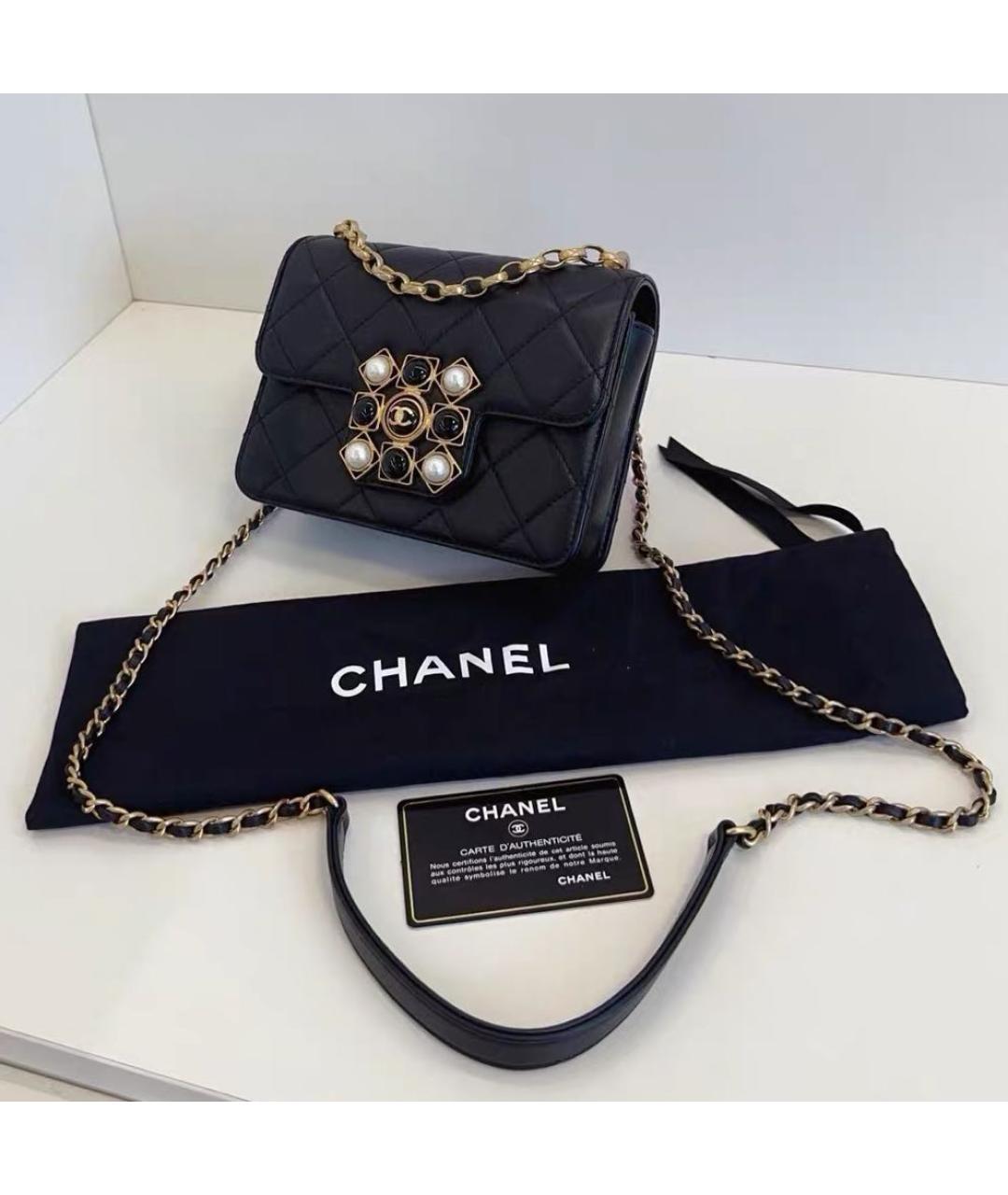 CHANEL Черная кожаная сумка через плечо, фото 3