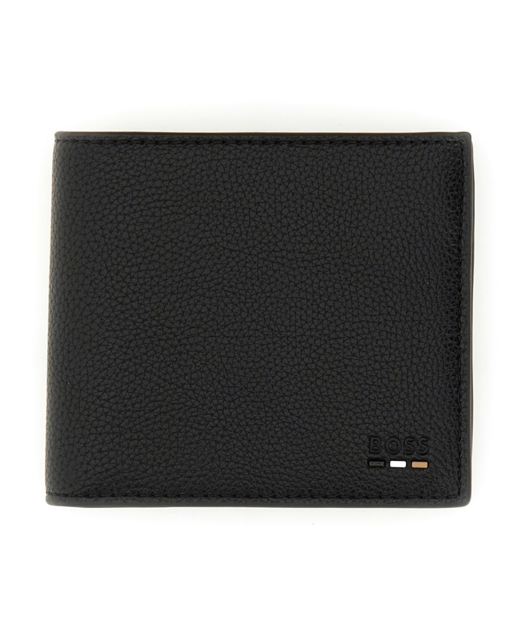 HUGO BOSS Черный полиуретановый кошелек, фото 1