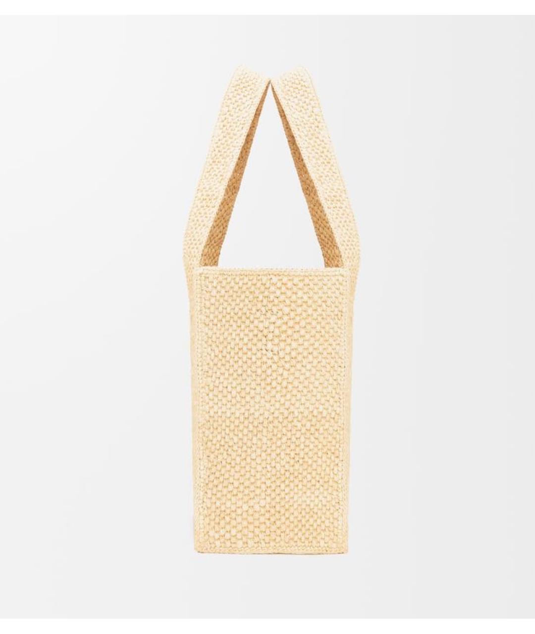 LOEWE Бежевая пелетеная пляжная сумка, фото 5