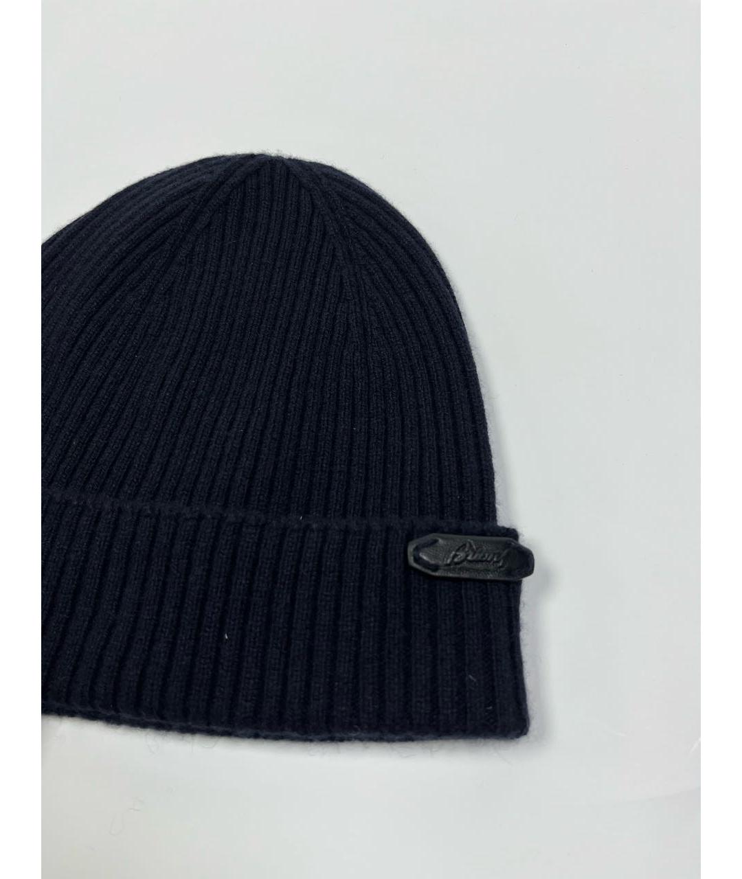 BRIONI Темно-синяя шерстяная шапка, фото 4