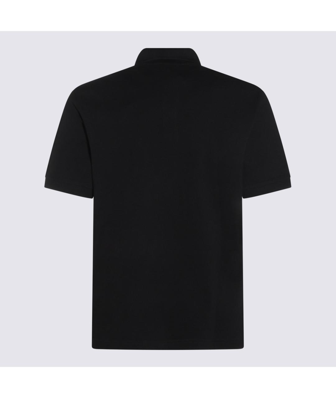 STONE ISLAND Черное хлопковое поло с коротким рукавом, фото 2