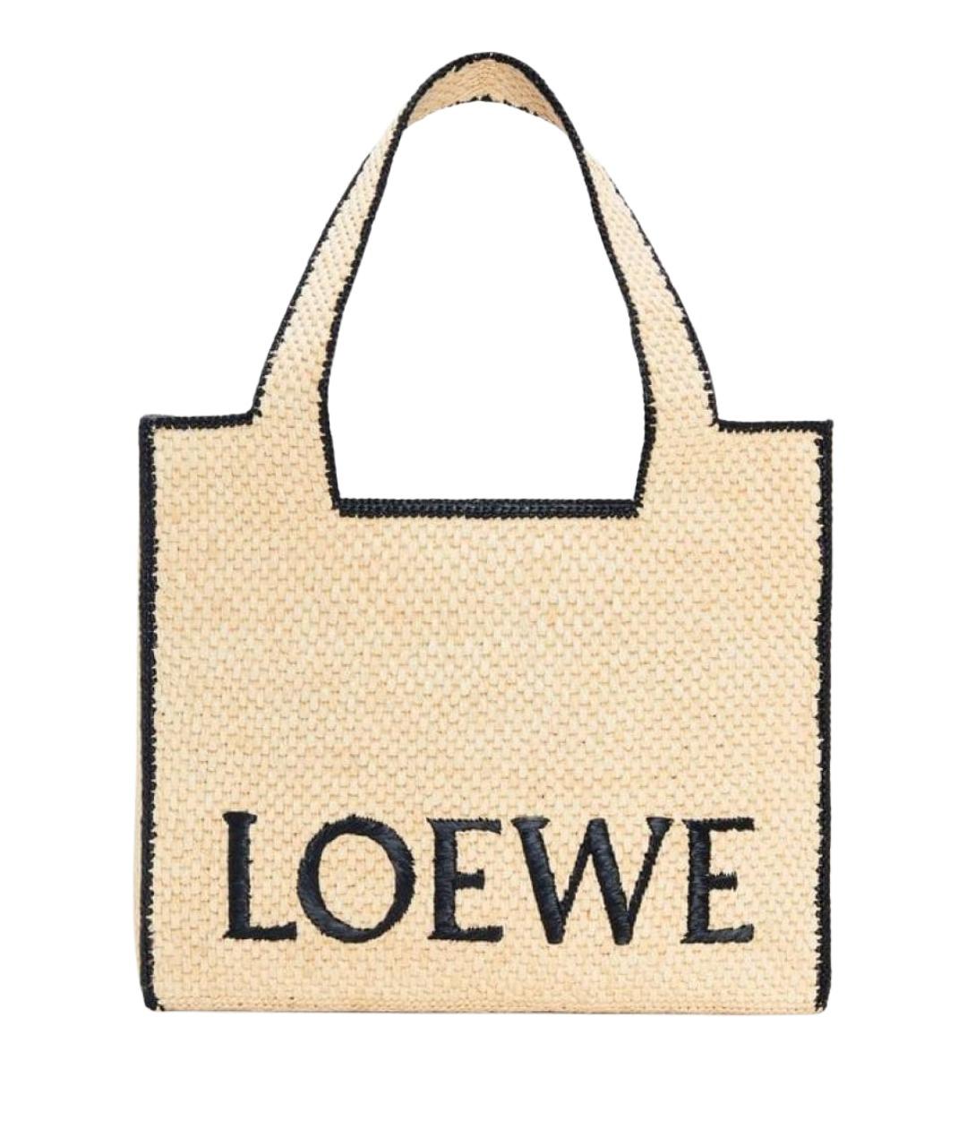 LOEWE Бежевая сумка тоут, фото 1
