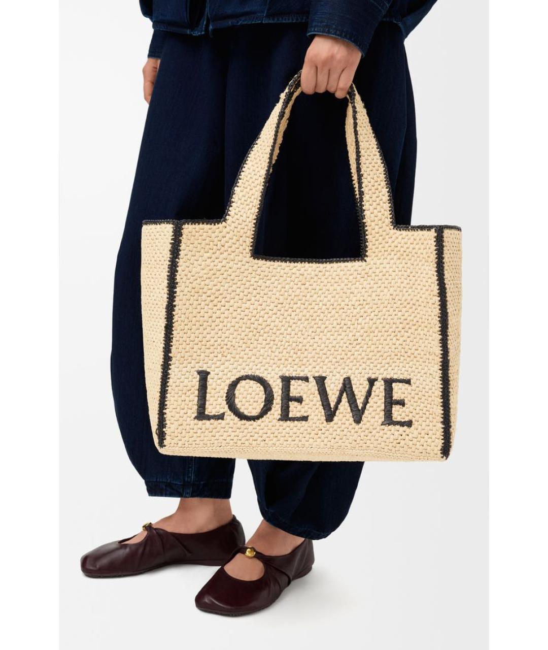 LOEWE Бежевая сумка тоут, фото 2