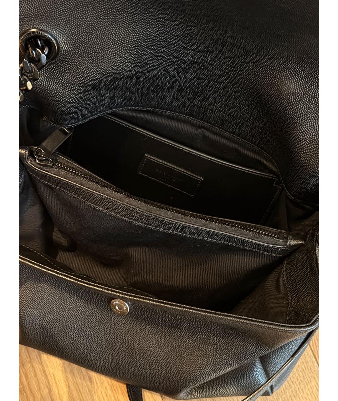 SAINT LAURENT Черная кожаная сумка через плечо, фото 4