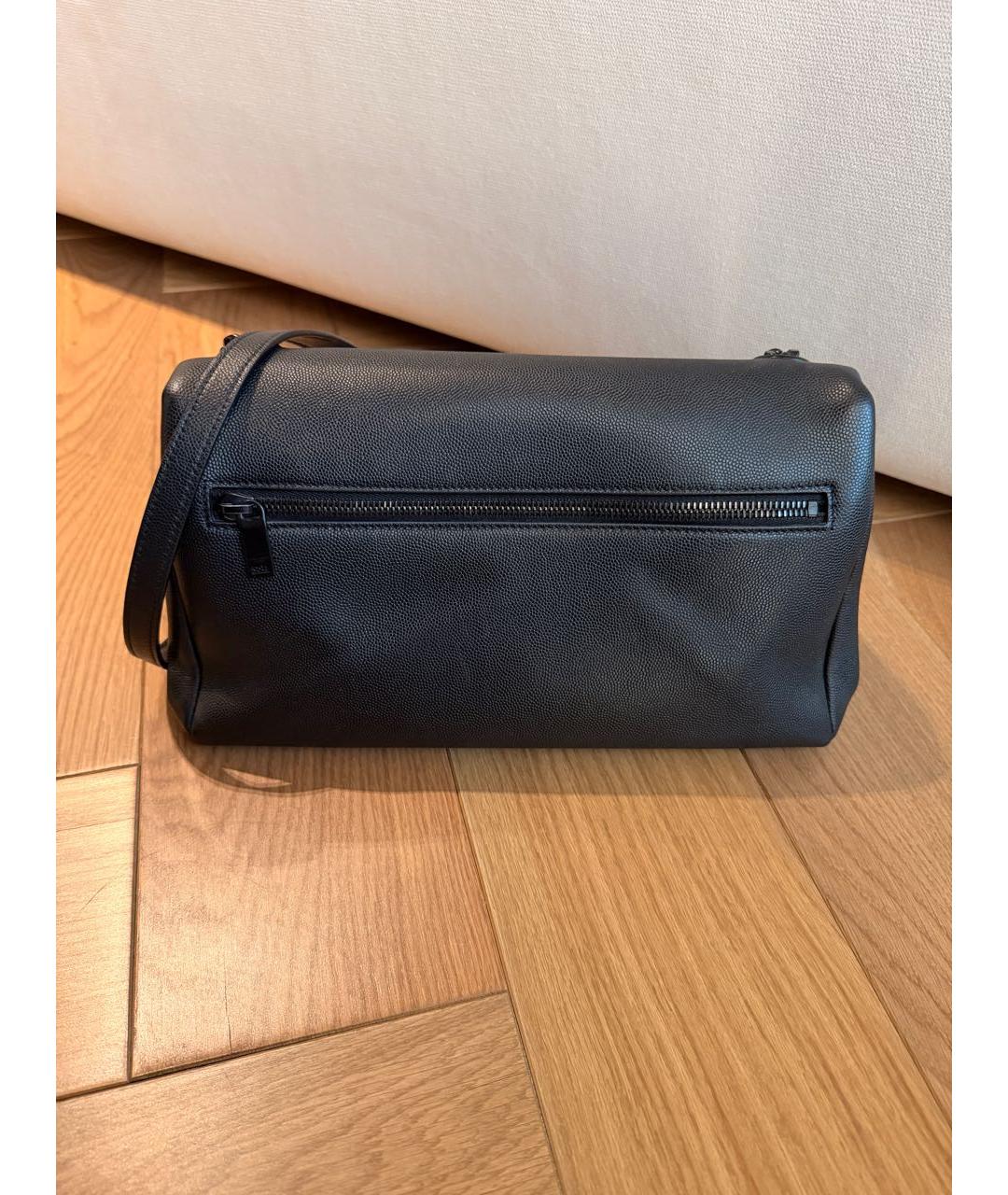 SAINT LAURENT Черная кожаная сумка через плечо, фото 3