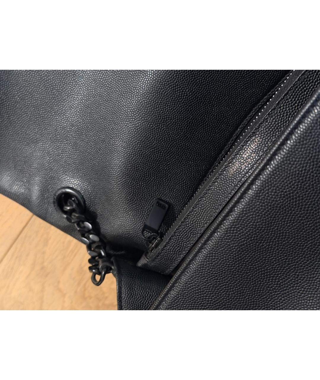 SAINT LAURENT Черная кожаная сумка через плечо, фото 7