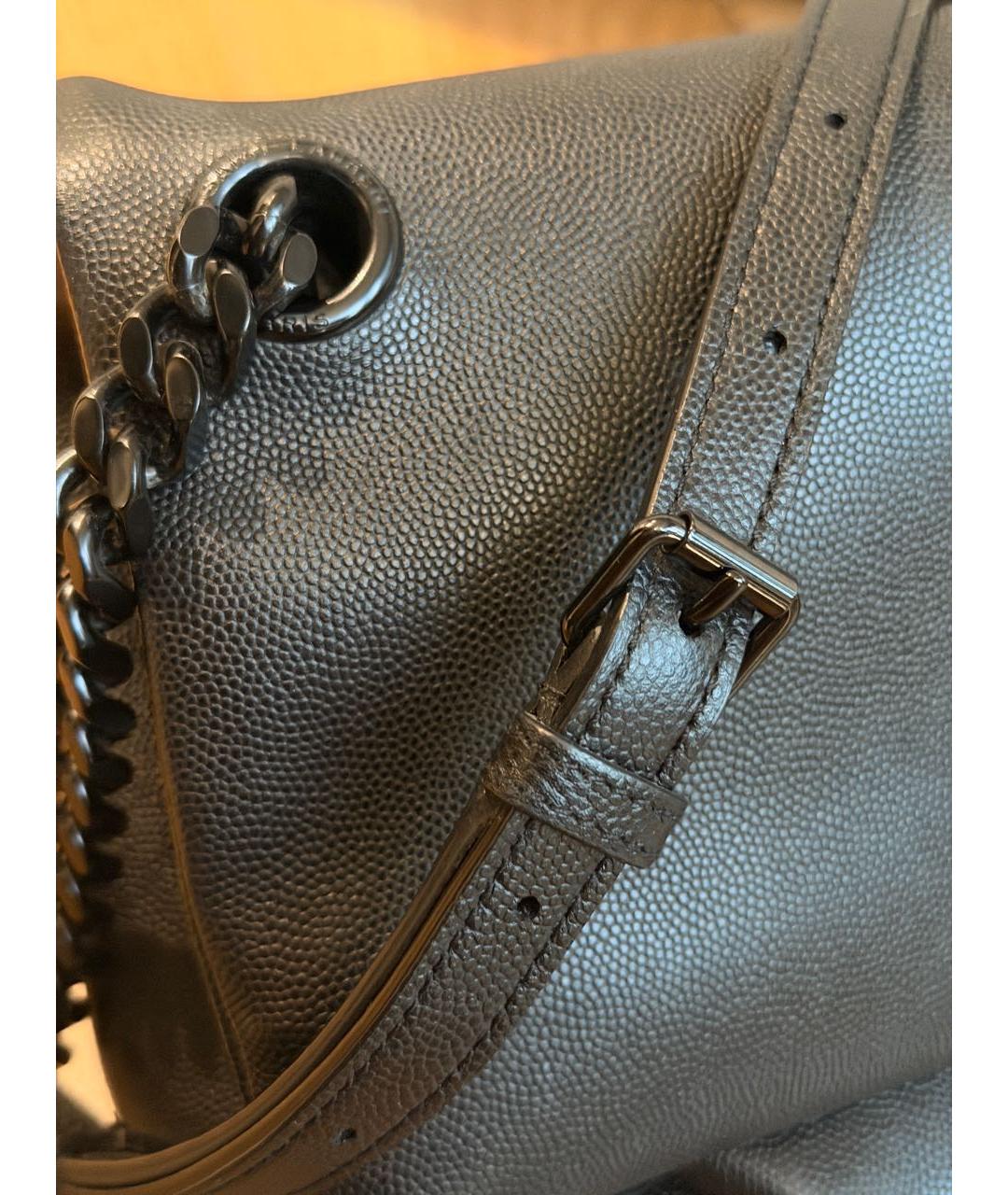 SAINT LAURENT Черная кожаная сумка через плечо, фото 8