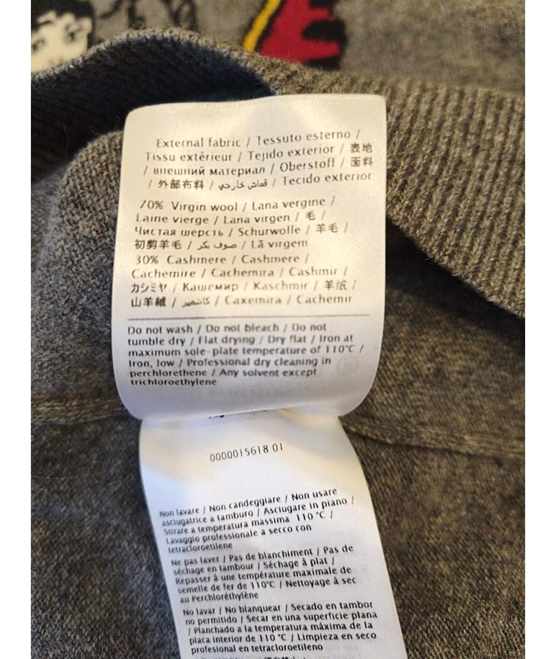 VALENTINO Серый кашемировый джемпер / свитер, фото 7