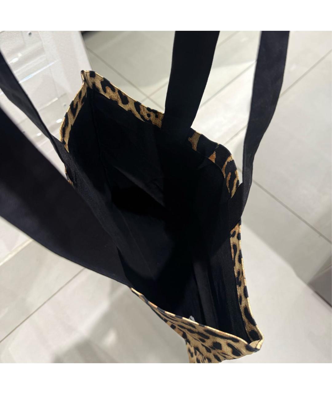 SAINT LAURENT Коричневая тканевая сумка тоут, фото 4