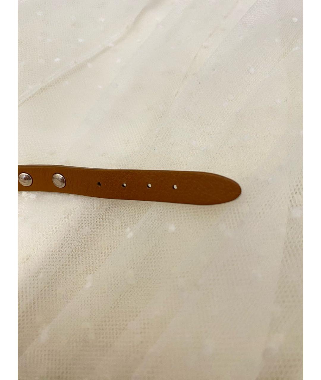 VALENTINO Коричневый кожаный браслет, фото 6
