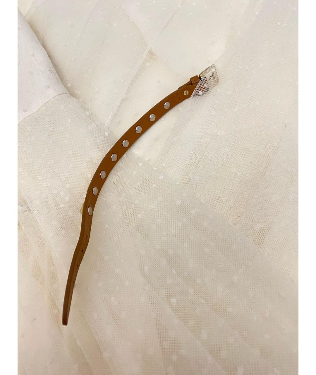 VALENTINO Коричневый кожаный браслет, фото 8